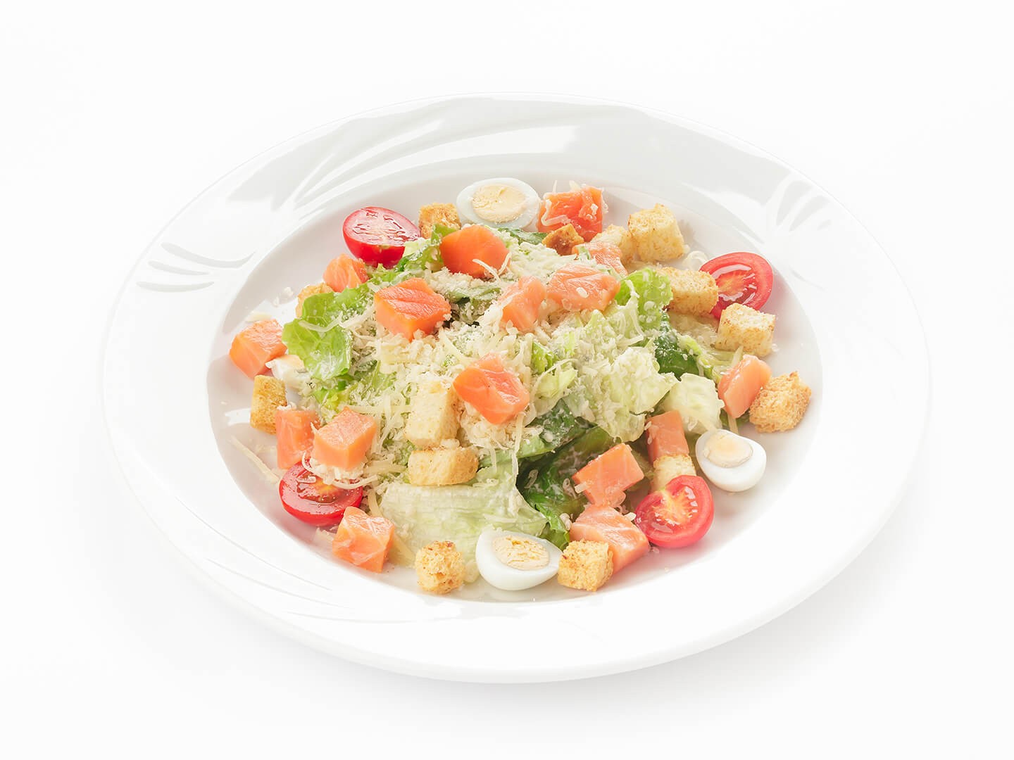 Цезарь с копченым лососем