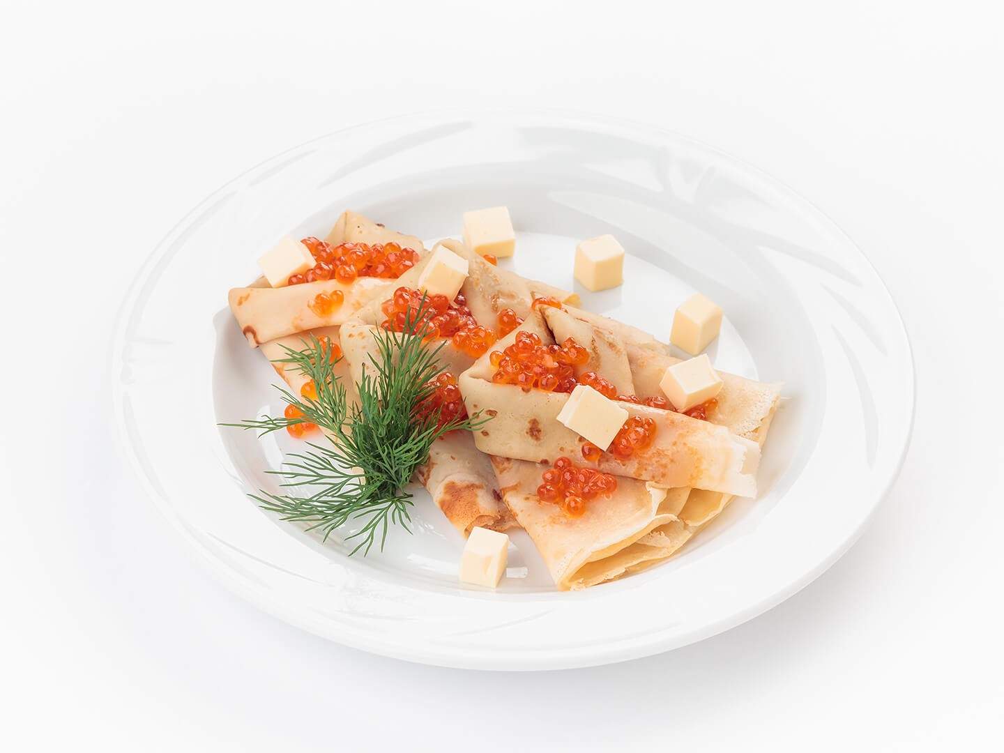 Блинчики с красной икрой